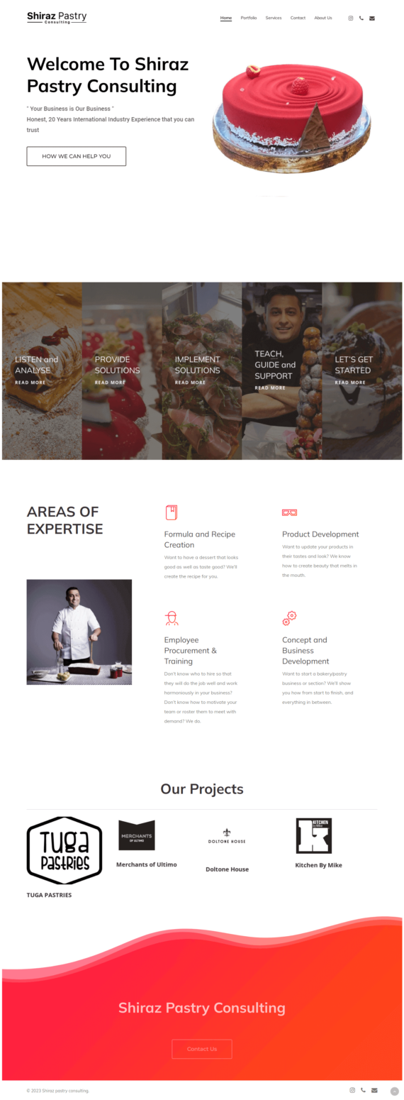 طراحی سایت Shiraz Pastry Consulting